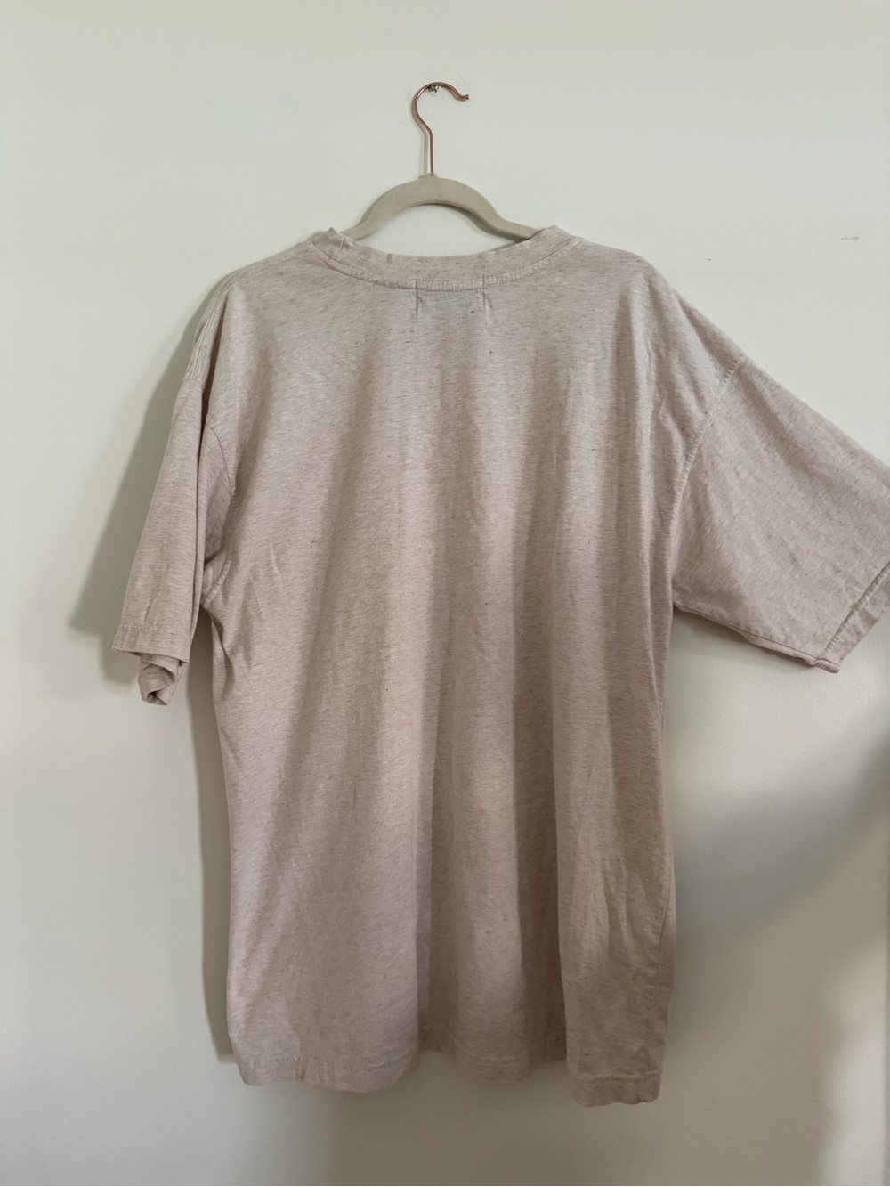 Vintage Oversized Pocket T-Shirt Light Heather Oatmeal size XL soft, 100% cotton - Picture 2 of 3